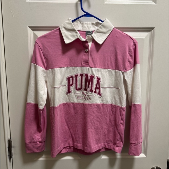 Youth Girls Long Sleeve Polo Shirt - Picture 1 of 3